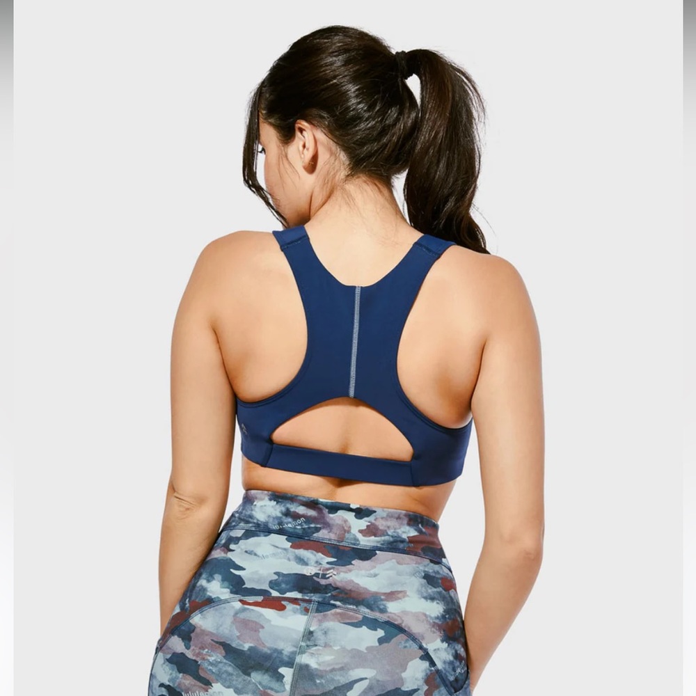 NWOT LULULEMON BLUE TOUGH TRAIN HIGH NECK BRA SIZE 8 - Picture 3 of 6